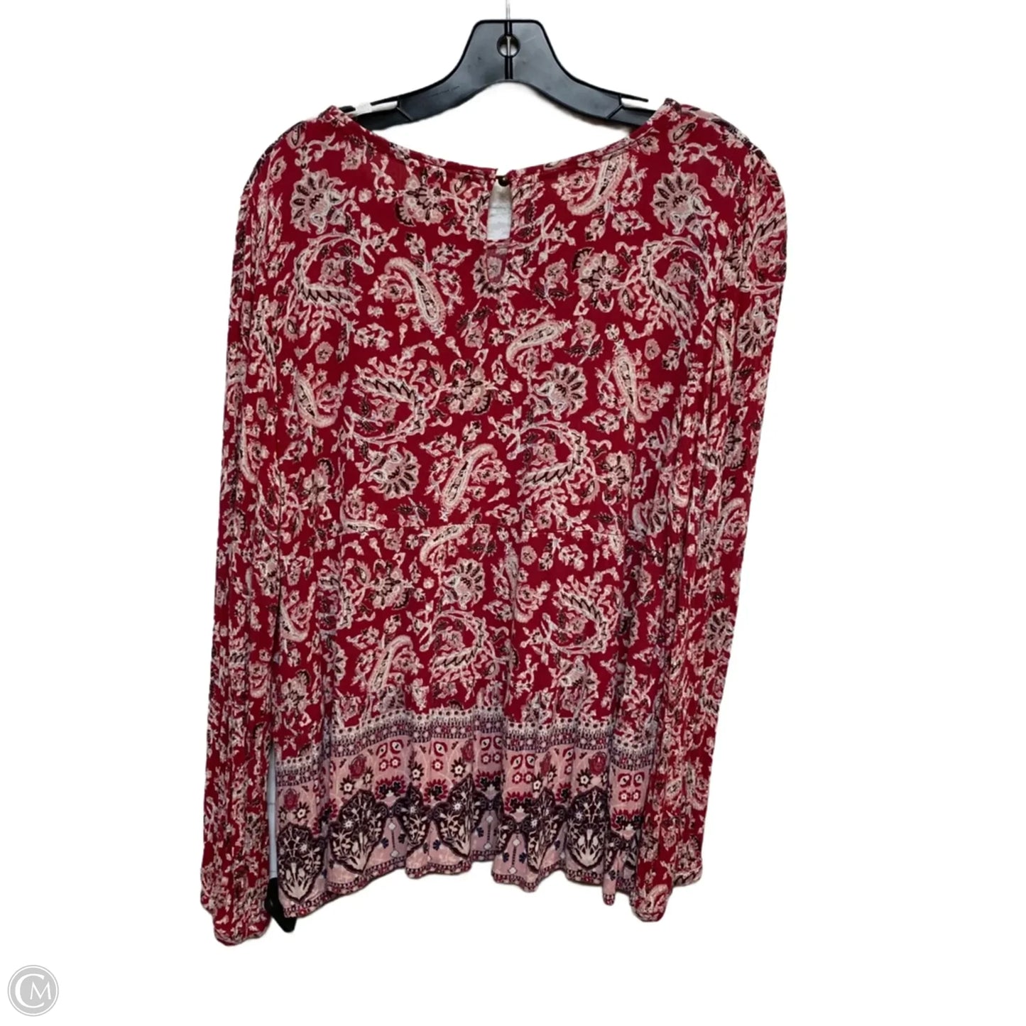Top Long Sleeve By Knox Rose In Red, Size: Xl
