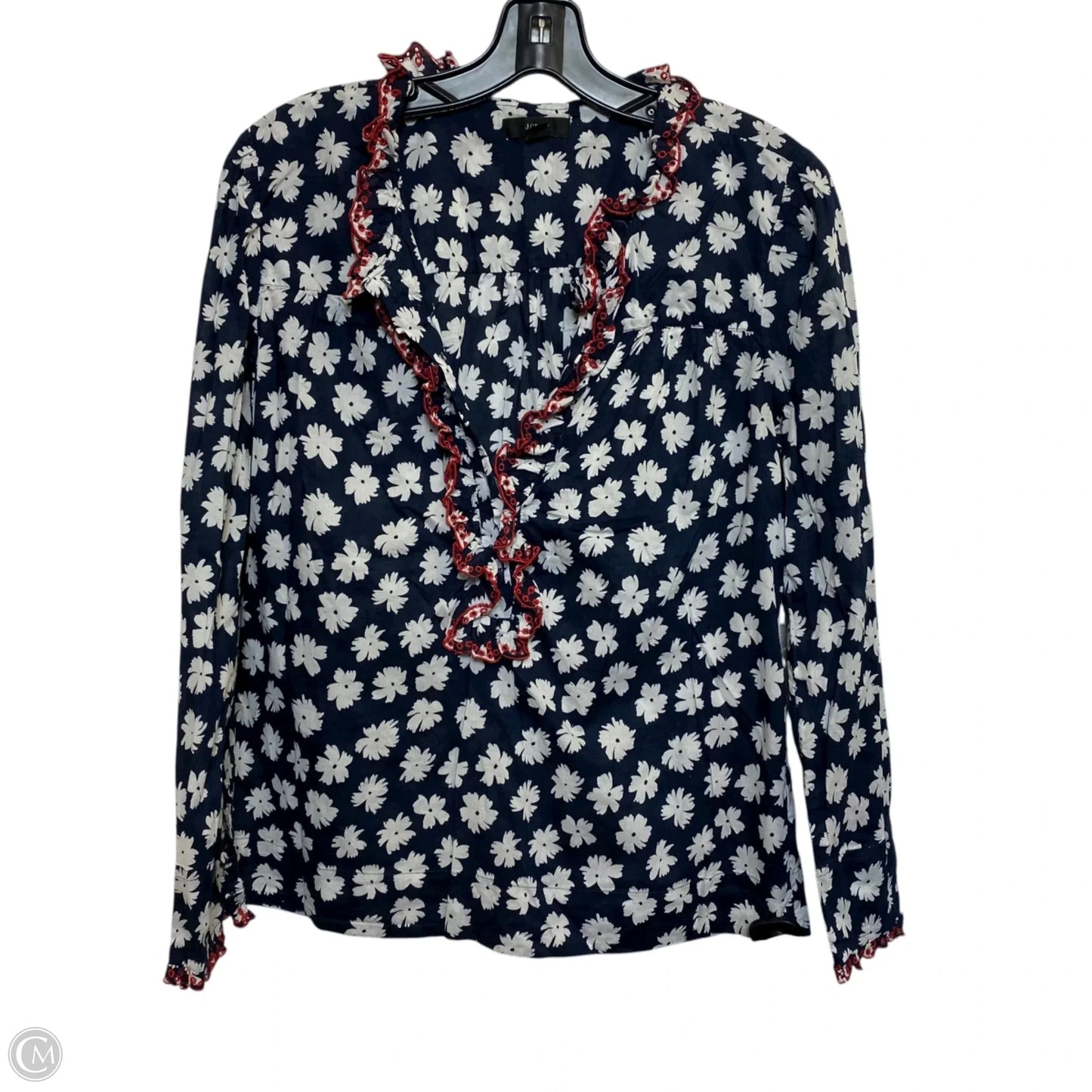 Top Long Sleeve By J. Crew In Blue & Red, Size: S