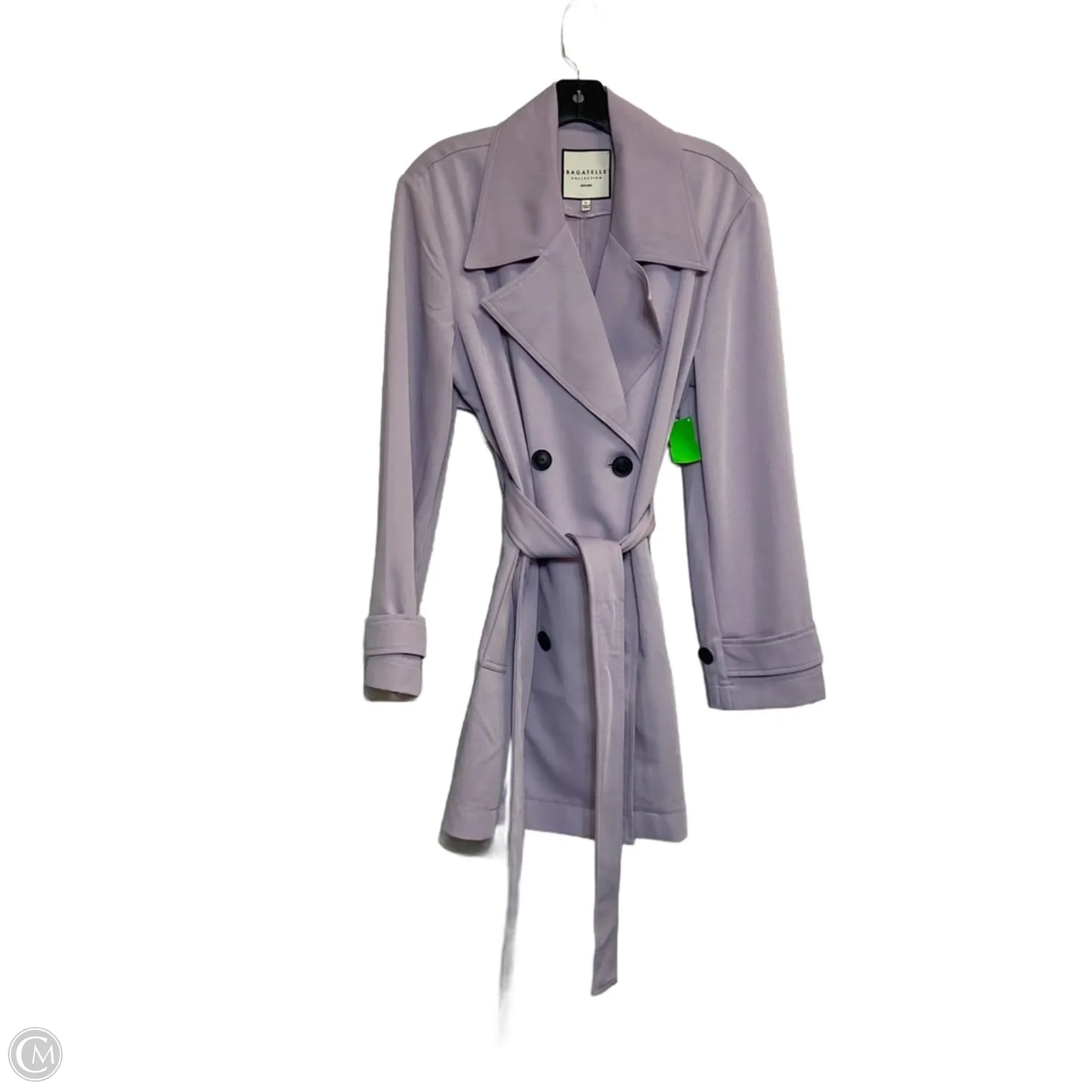 Coat Trench Coat By Bagatelle In Purple, Size: L