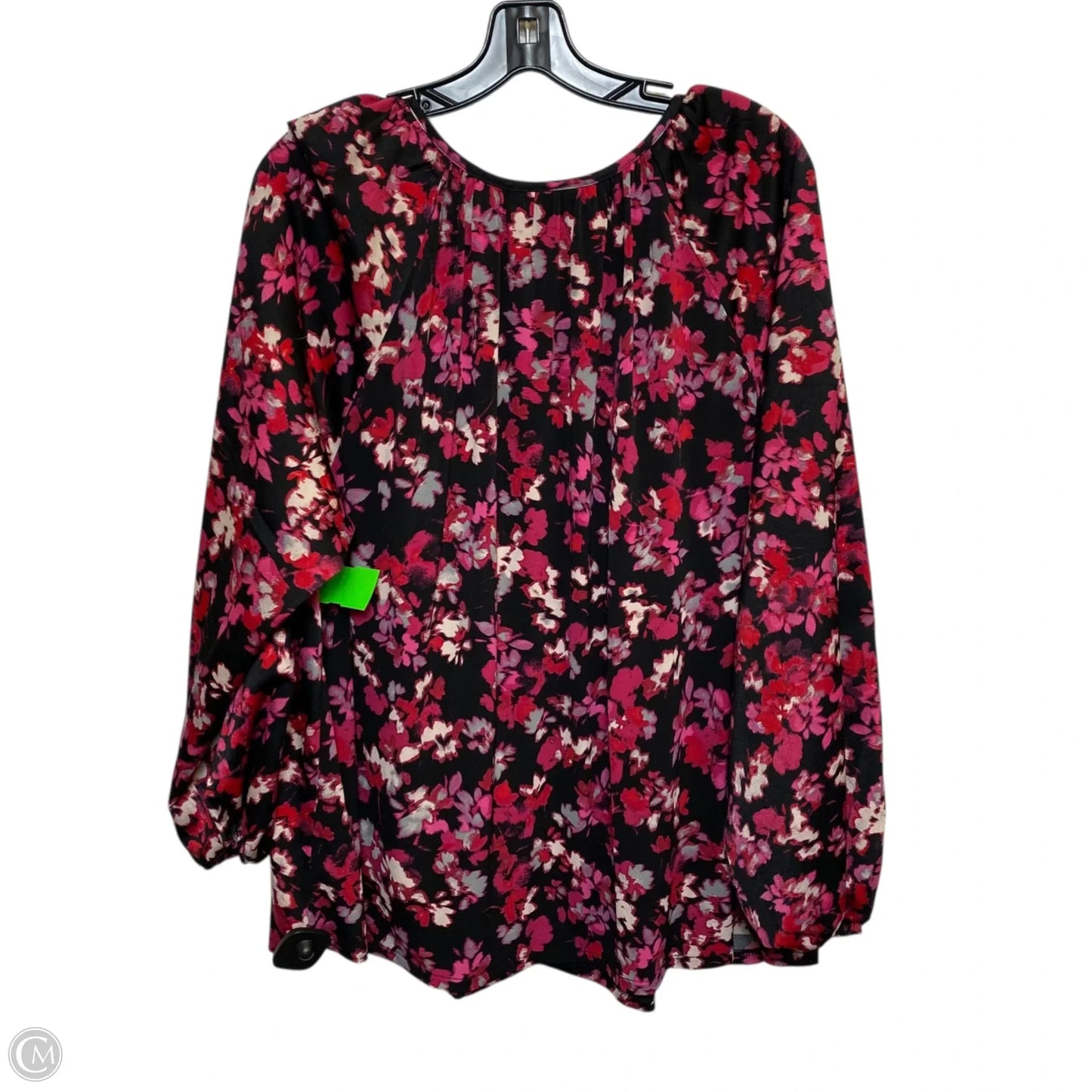 Top Long Sleeve By Lane Bryant In Black & Pink, Size: 1x