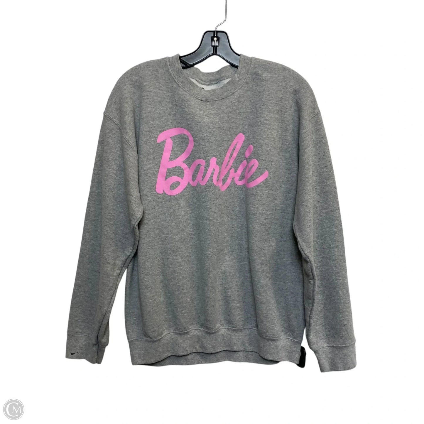 Sweatshirt Crewneck By Barbie In Grey, Size: M