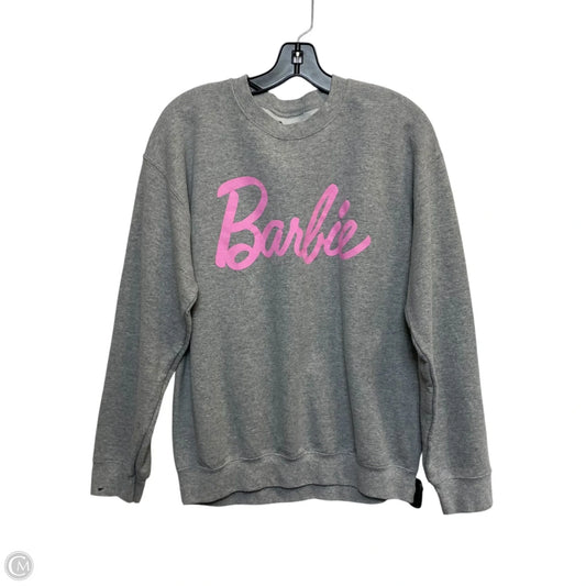 Sweatshirt Crewneck By Barbie In Grey, Size: M