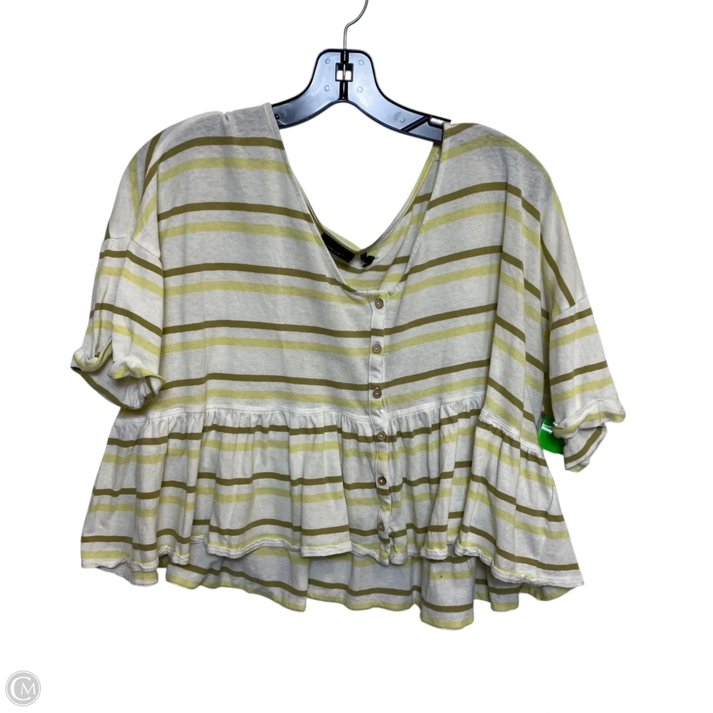 Top Short Sleeve By Out From Under In Green & Yellow, Size: S
