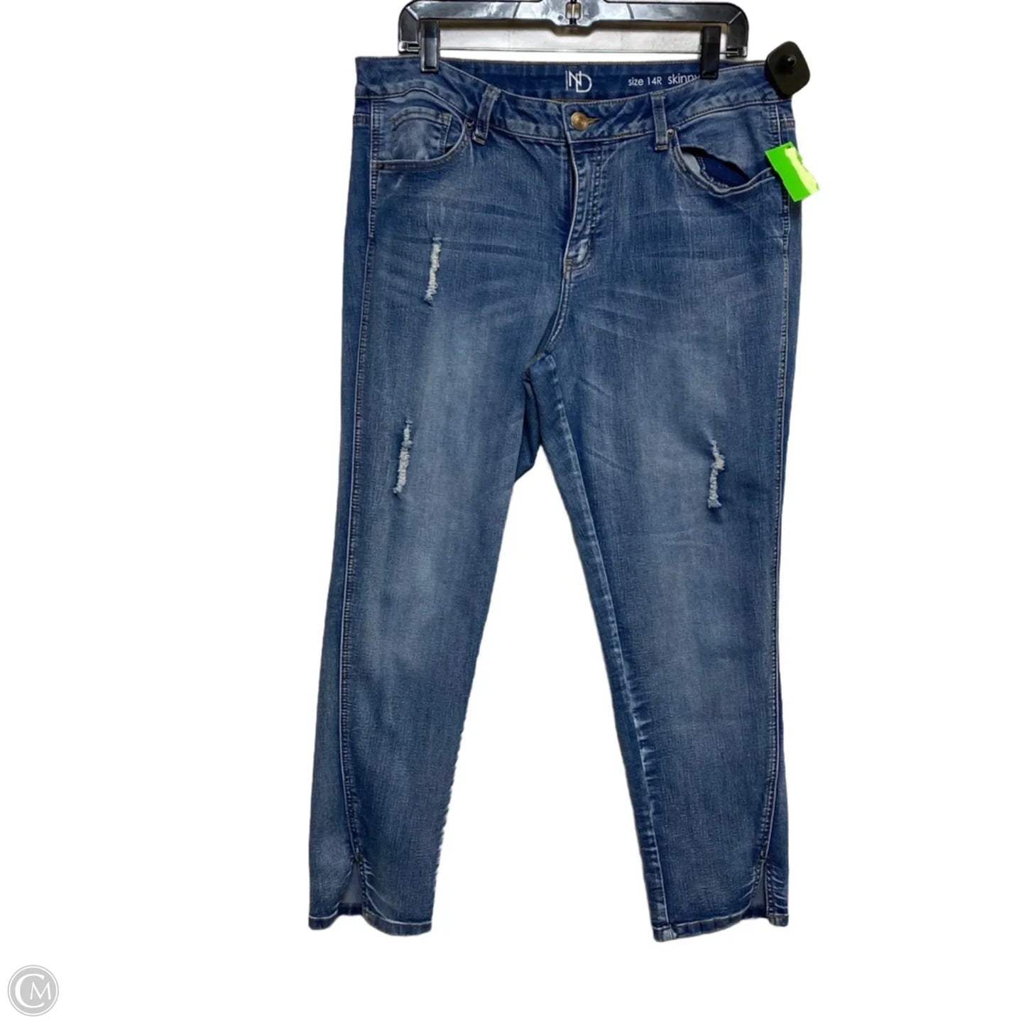 Jeans Skinny By New Directions In Blue Denim, Size: 14