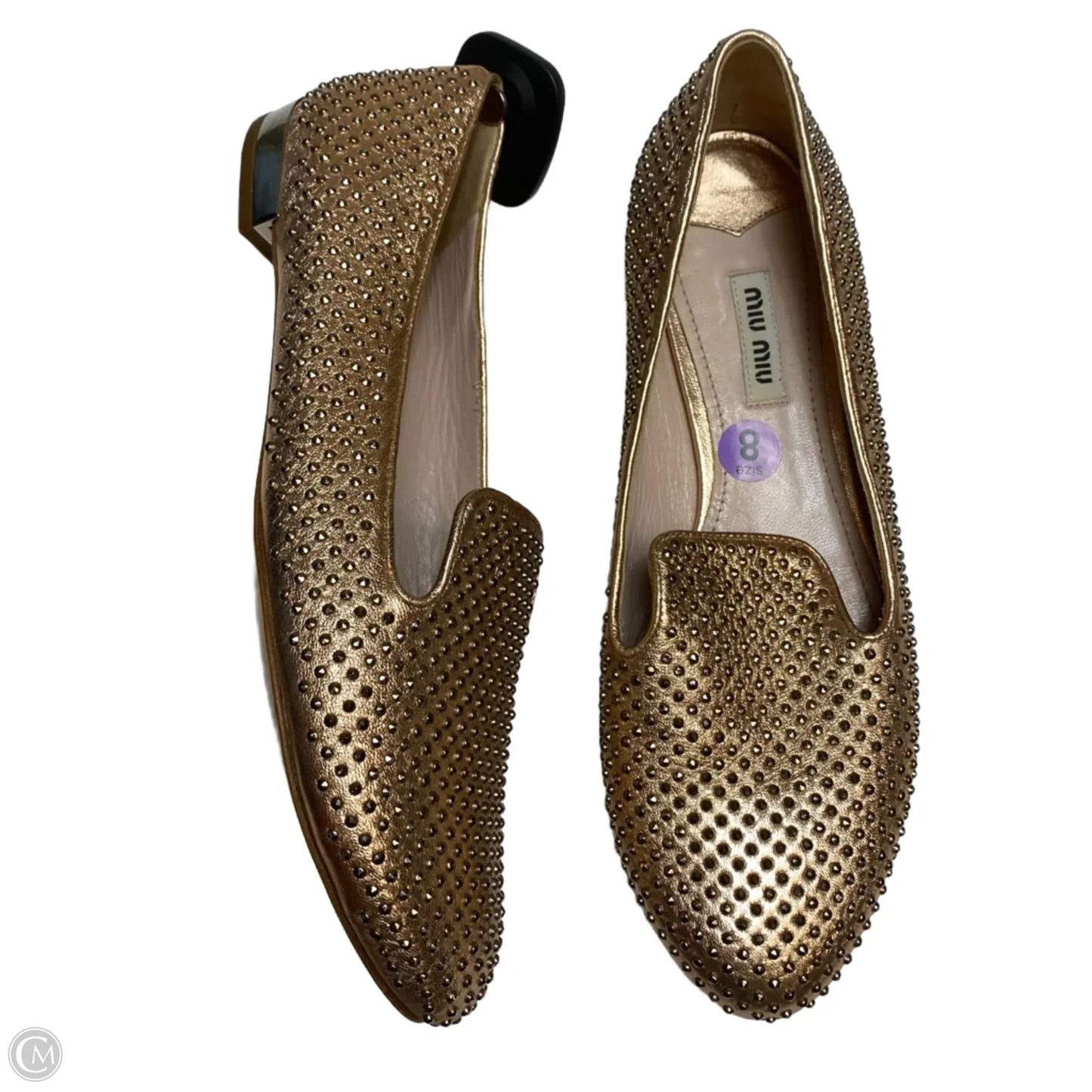 Shoes Luxury Designer By Miu Miu In Rose Gold, Size: 8