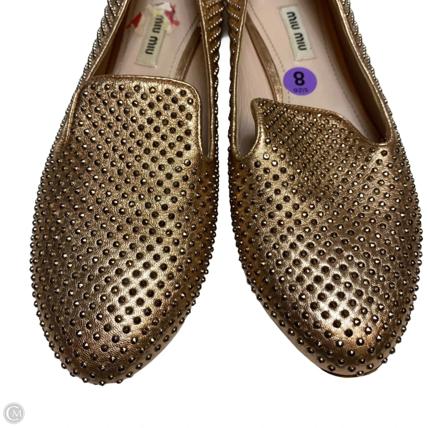 Shoes Luxury Designer By Miu Miu In Rose Gold, Size: 8