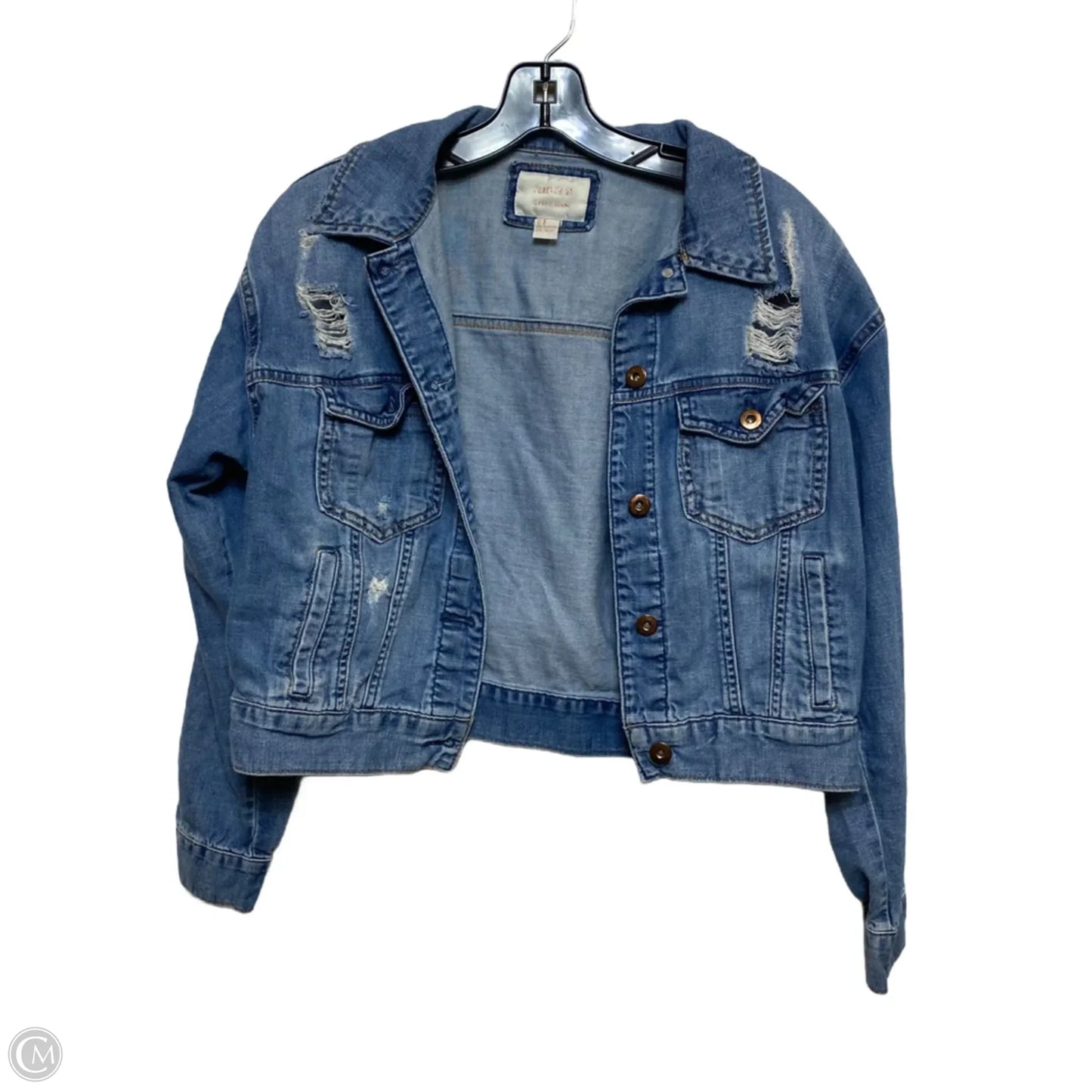 Jacket Denim By Forever 21 In Blue Denim, Size: S