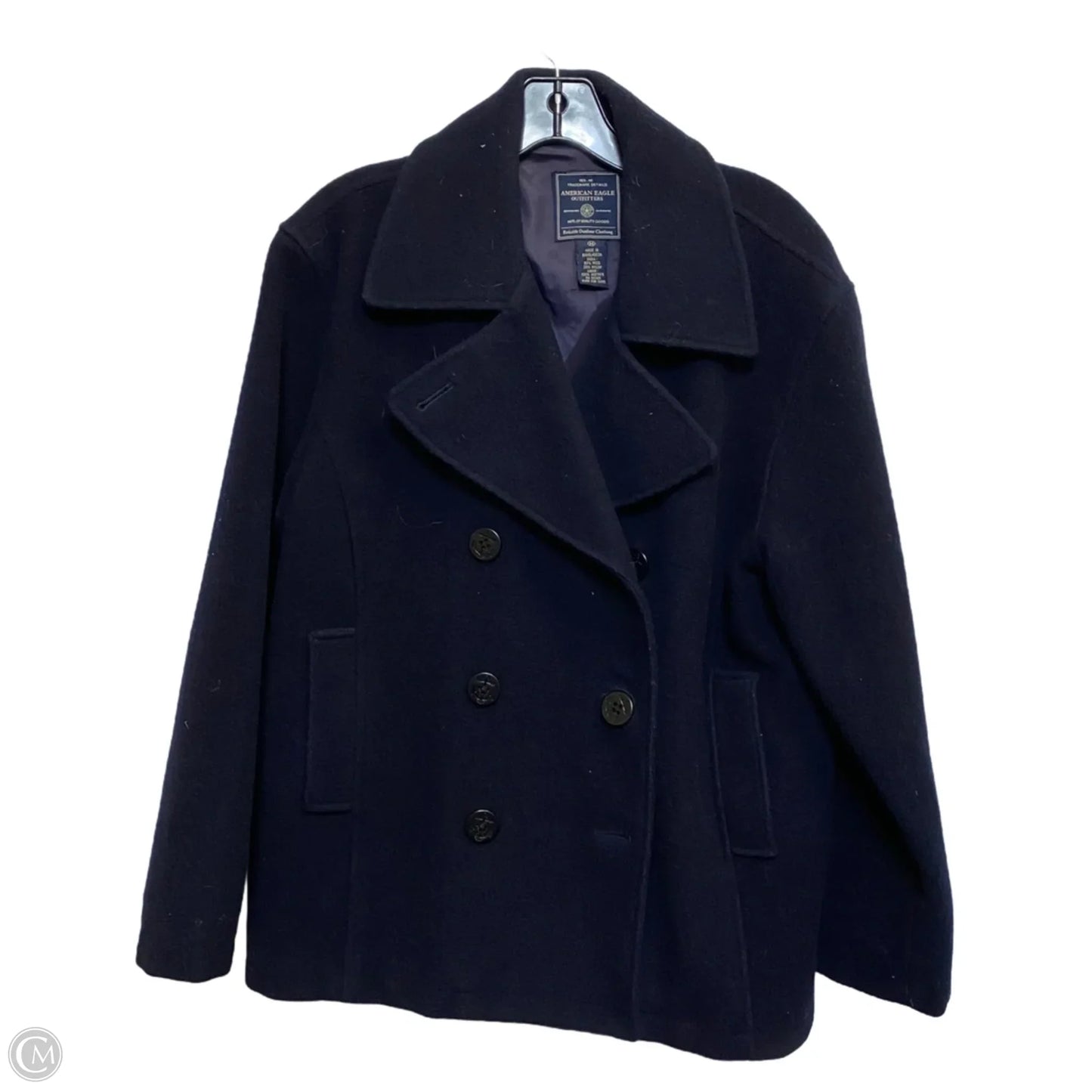 Coat Peacoat By American Eagle In Blue, Size: M