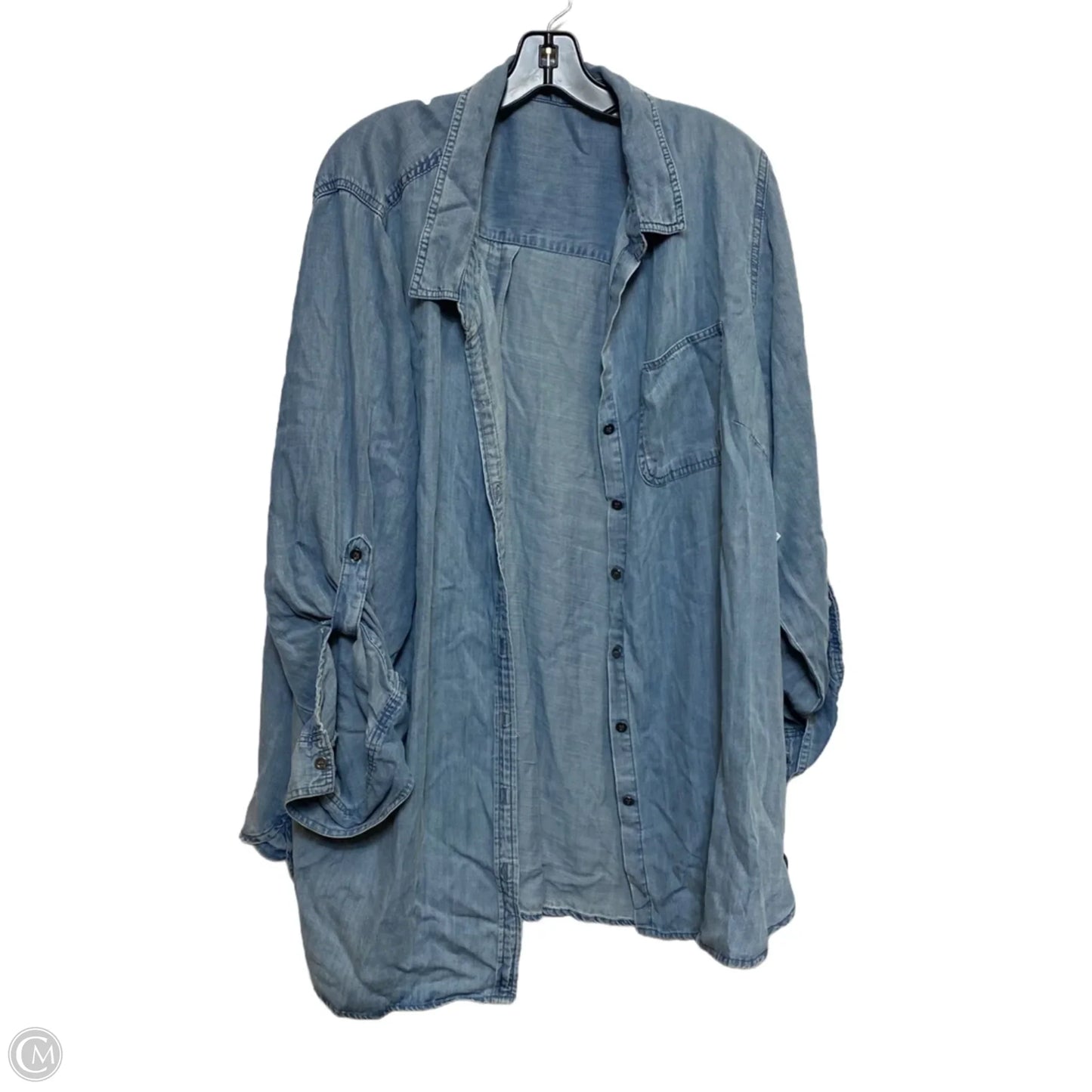 Top Long Sleeve By Velvet Heart In Blue Denim, Size: 3x