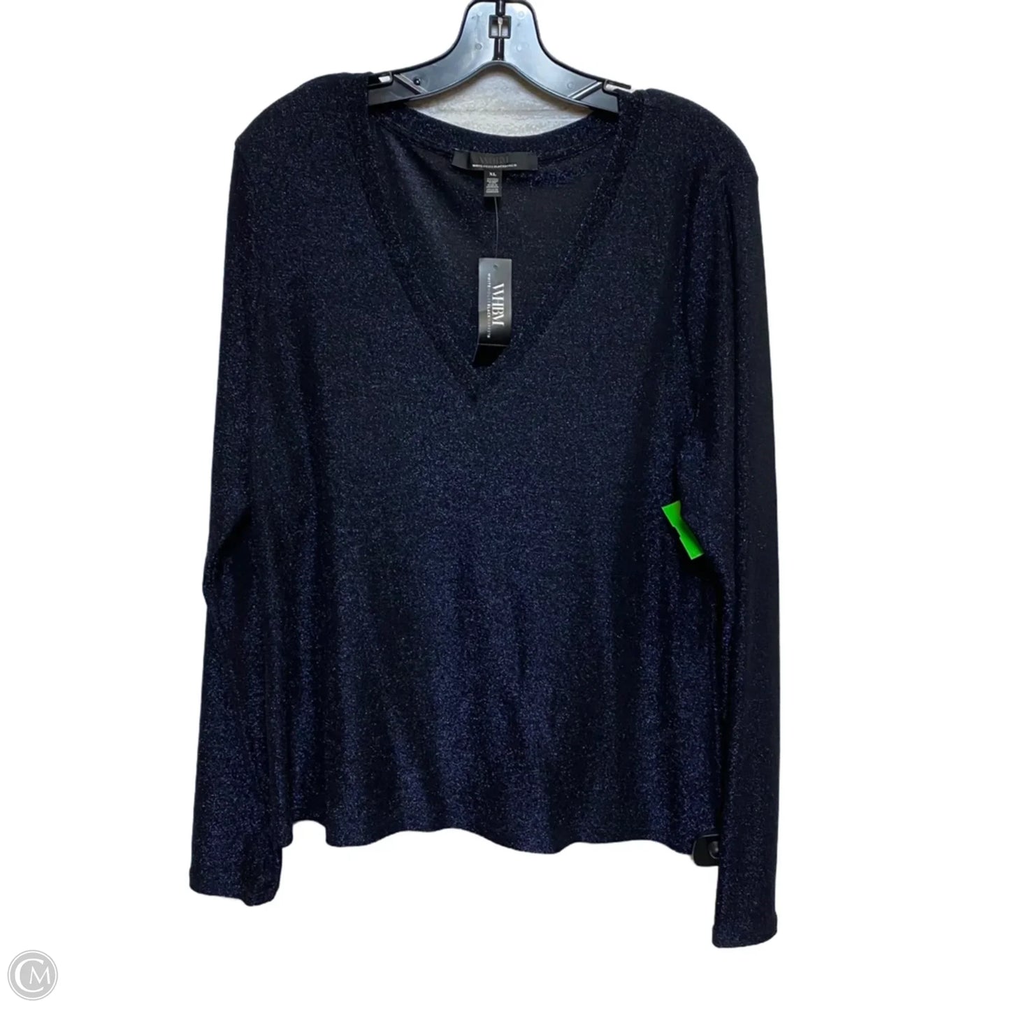 Top Long Sleeve By White House Black Market In Black & Blue, Size: Xl