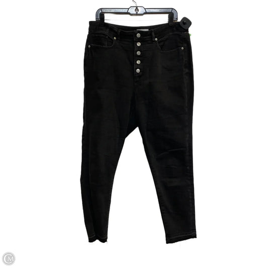 Jeans Straight By Loft In Black Denim, Size: 14