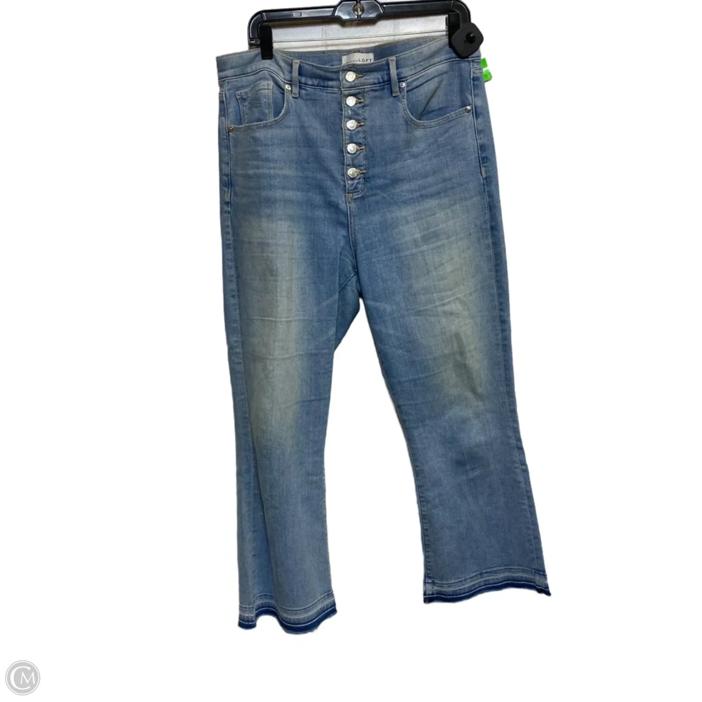 Jeans Straight By Loft In Blue Denim, Size: 14