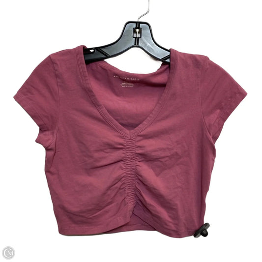 Top Short Sleeve By American Eagle In Pink, Size: M