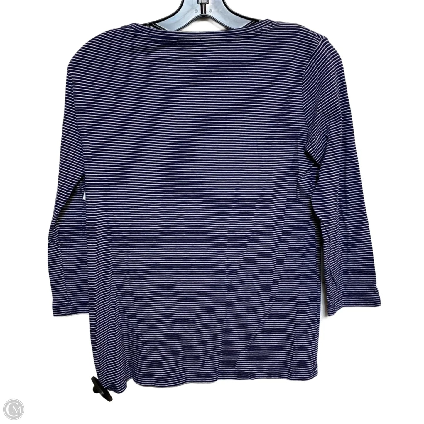 Top 3/4 Sleeve By Gap In Blue & White, Size: S