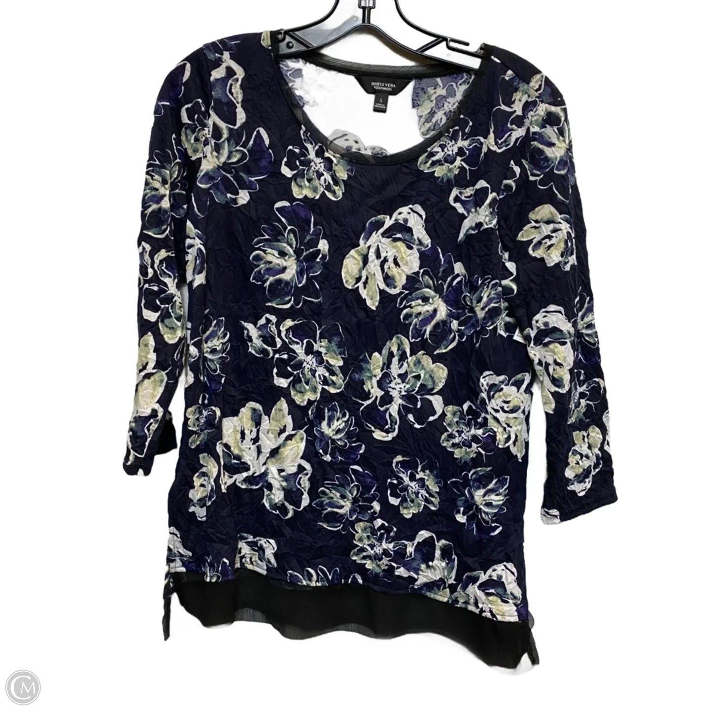 Top Long Sleeve By Simply Vera In Blue & Purple, Size: S