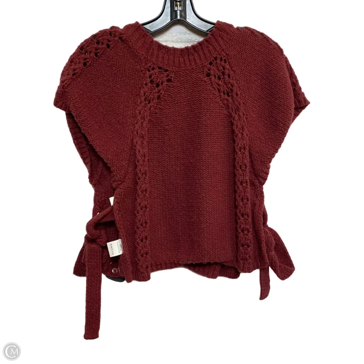 Vest Sweater By Clothes Mentor In Red, Size: S
