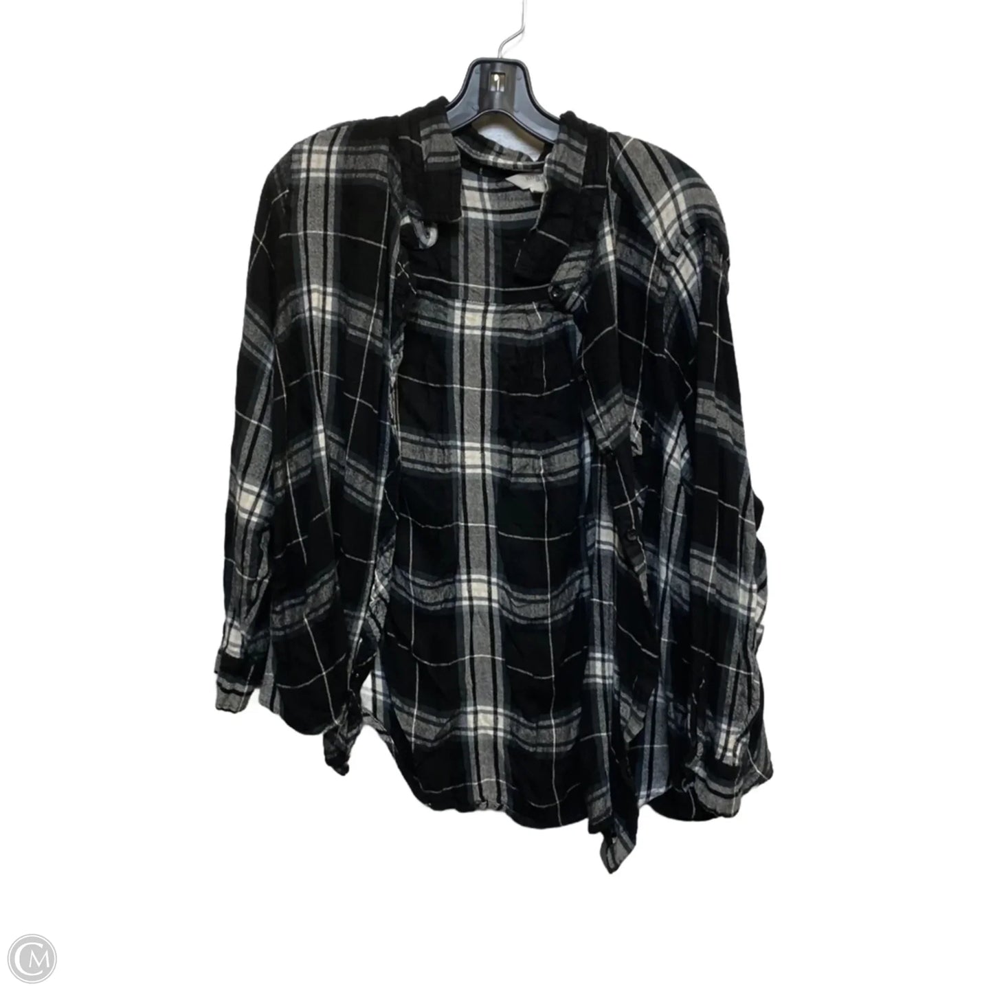 Top Long Sleeve By Terra & Sky In Black & White, Size: 3x