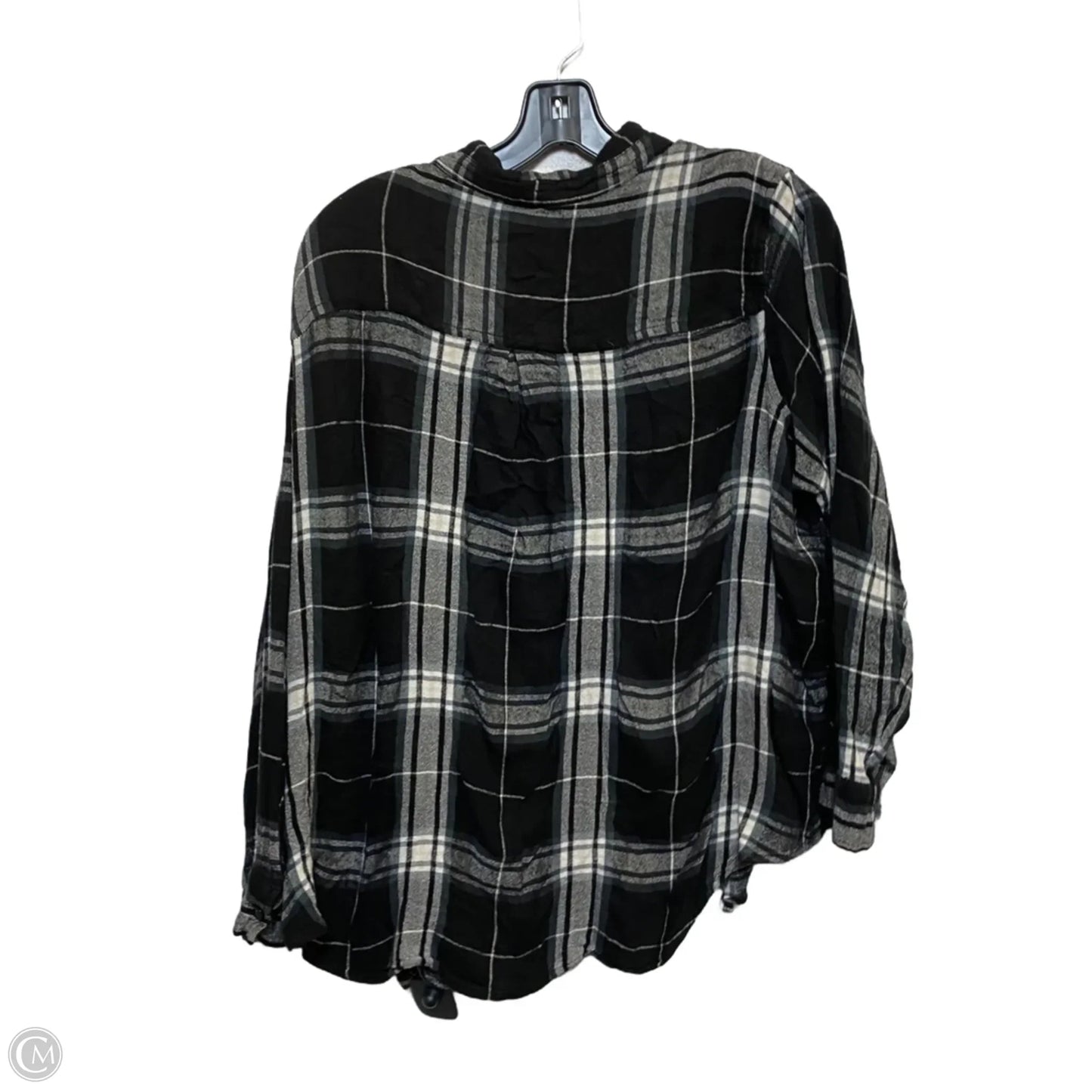 Top Long Sleeve By Terra & Sky In Black & White, Size: 3x