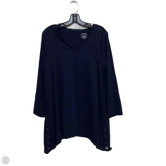 Top 3/4 Sleeve By Chicos In Navy, Size: L