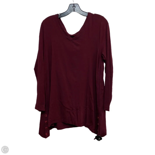 Top 3/4 Sleeve By Chicos In Red, Size: L