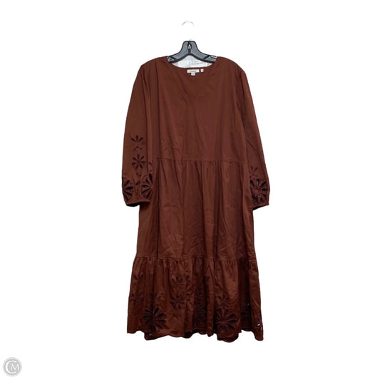 Dress Casual Midi By Chicos In Brown, Size: 1x