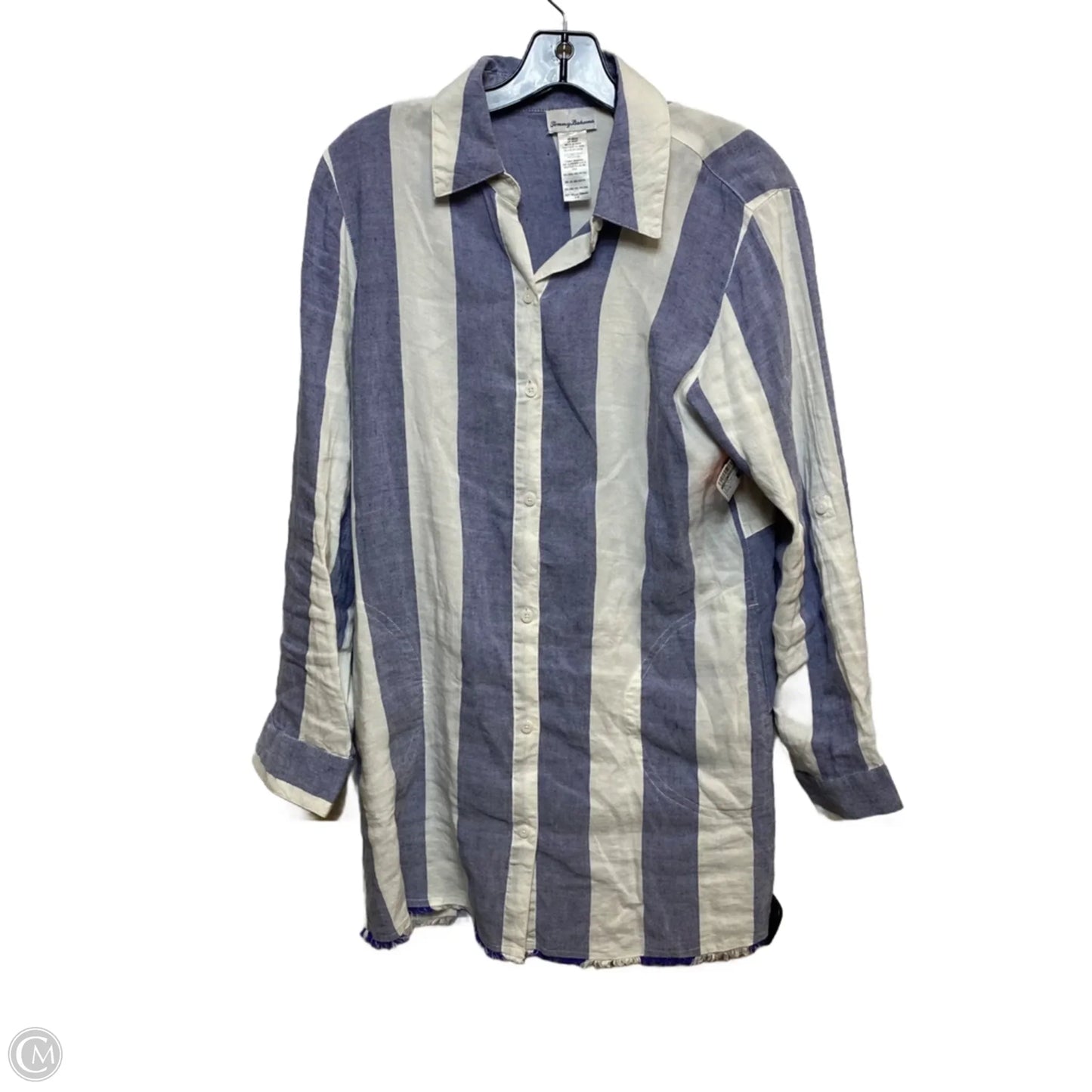 Top Long Sleeve By Tommy Bahama In Blue & White, Size: S