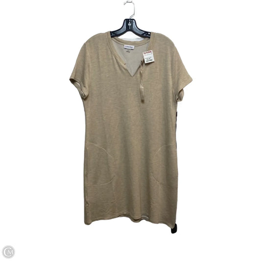 Dress Casual Short By Calvin Klein In Tan, Size: L