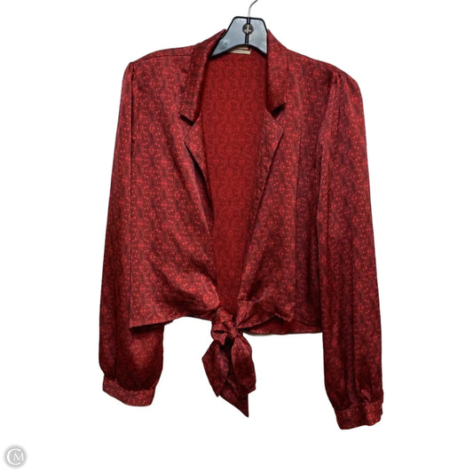 Top Long Sleeve By Urban Outfitters In Red, Size: M