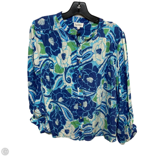 Top Long Sleeve By Nicole By Nicole Miller In Blue, Size: S