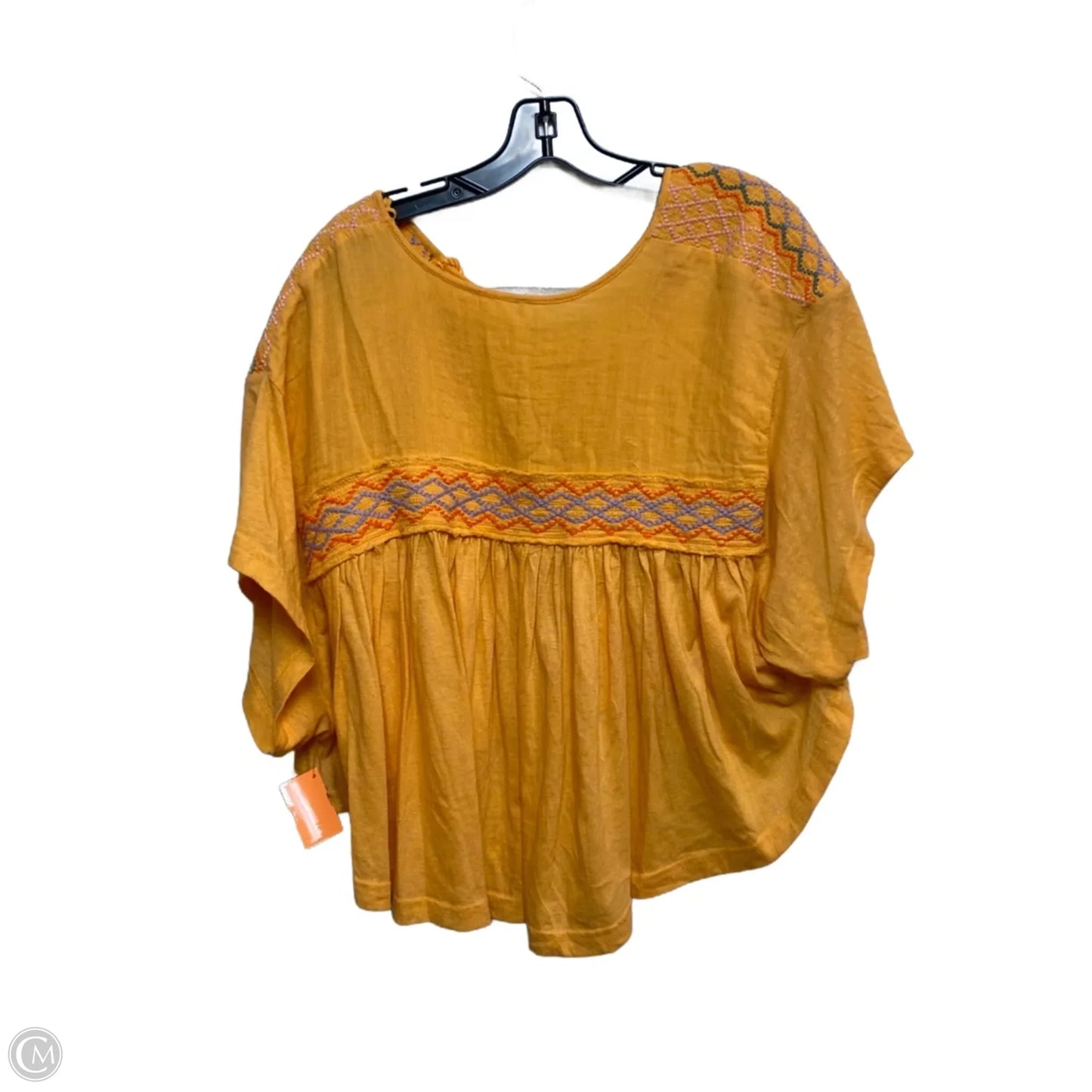 Top Short Sleeve By Free People In Orange, Size: M