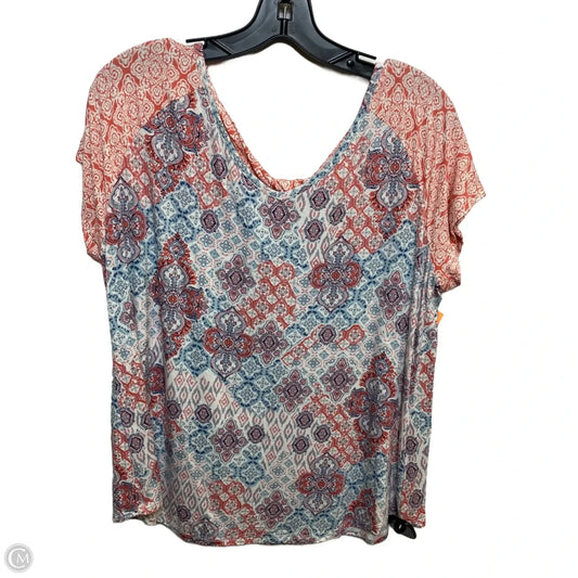 Top Short Sleeve By Westport In Blue & Pink, Size: Xl