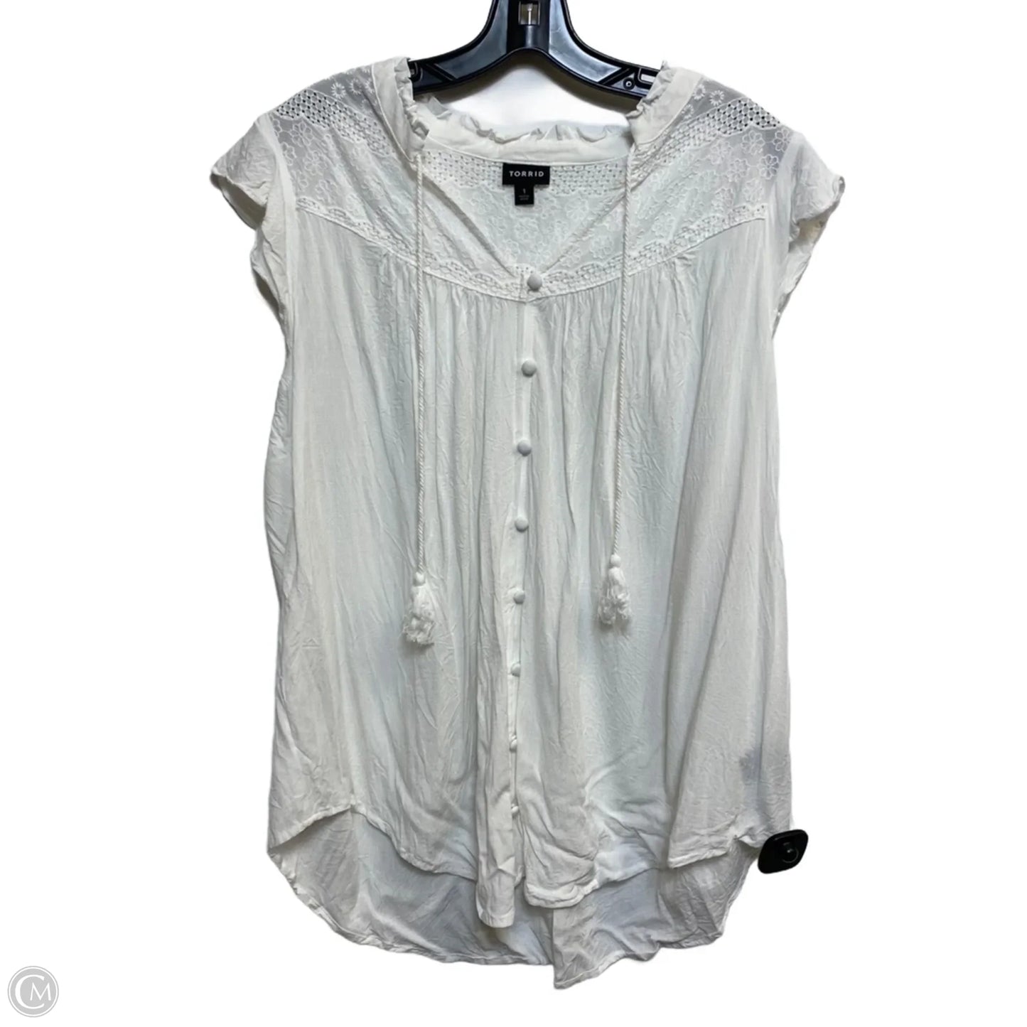 Top Short Sleeve By Torrid In White, Size: L