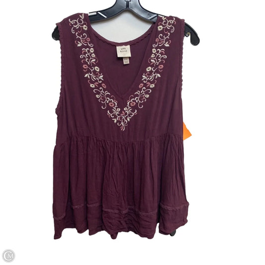 Top Sleeveless By Knox Rose In Purple, Size: Xxl
