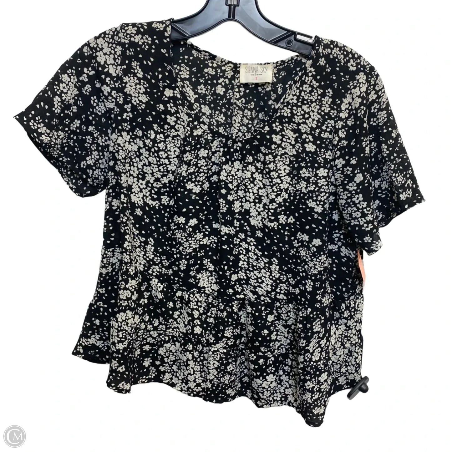 Top Short Sleeve By Sienna Sky In Black & White, Size: S