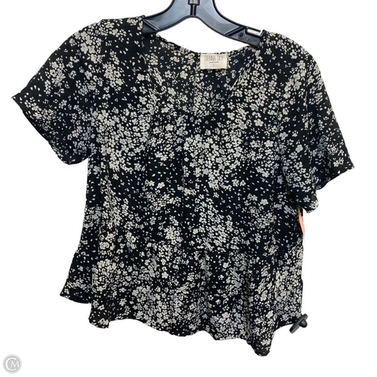 Top Short Sleeve By Sienna Sky In Black & White, Size: S