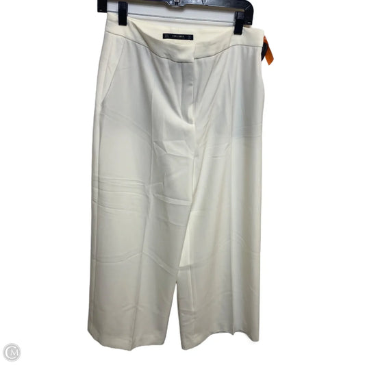 Pants Cropped By Zara Basic In Cream, Size: M