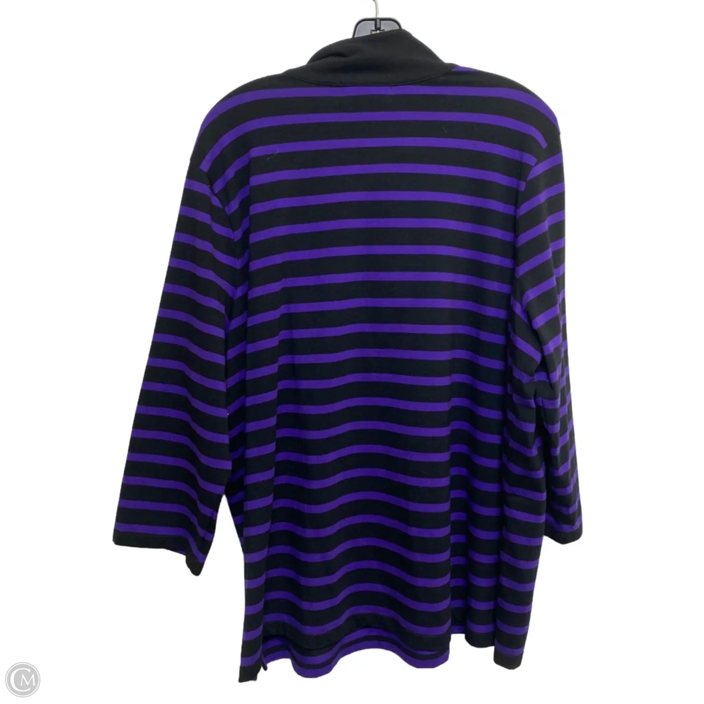 Top Long Sleeve By Lauren By Ralph Lauren In Black & Purple, Size: 3x