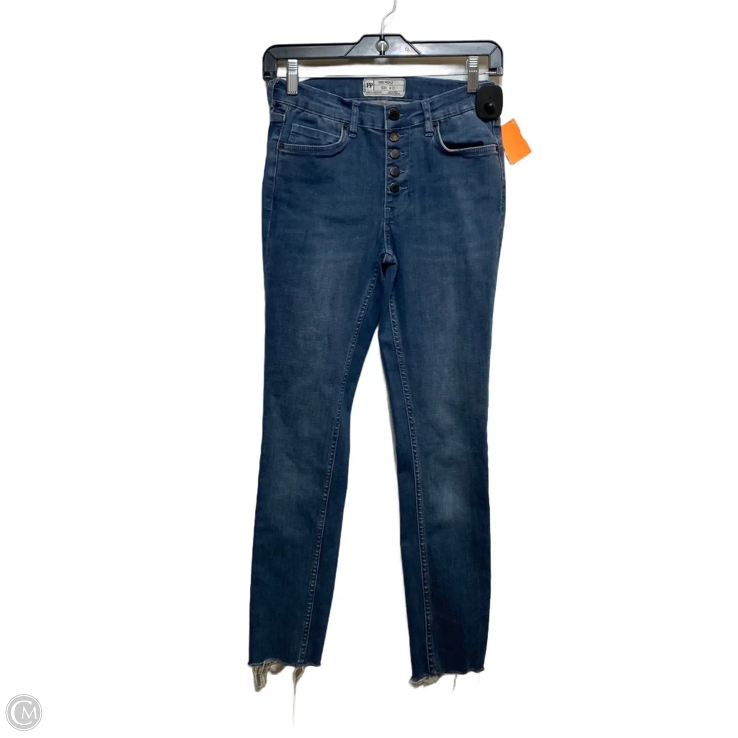 Jeans Skinny By Free People In Blue Denim, Size: 4