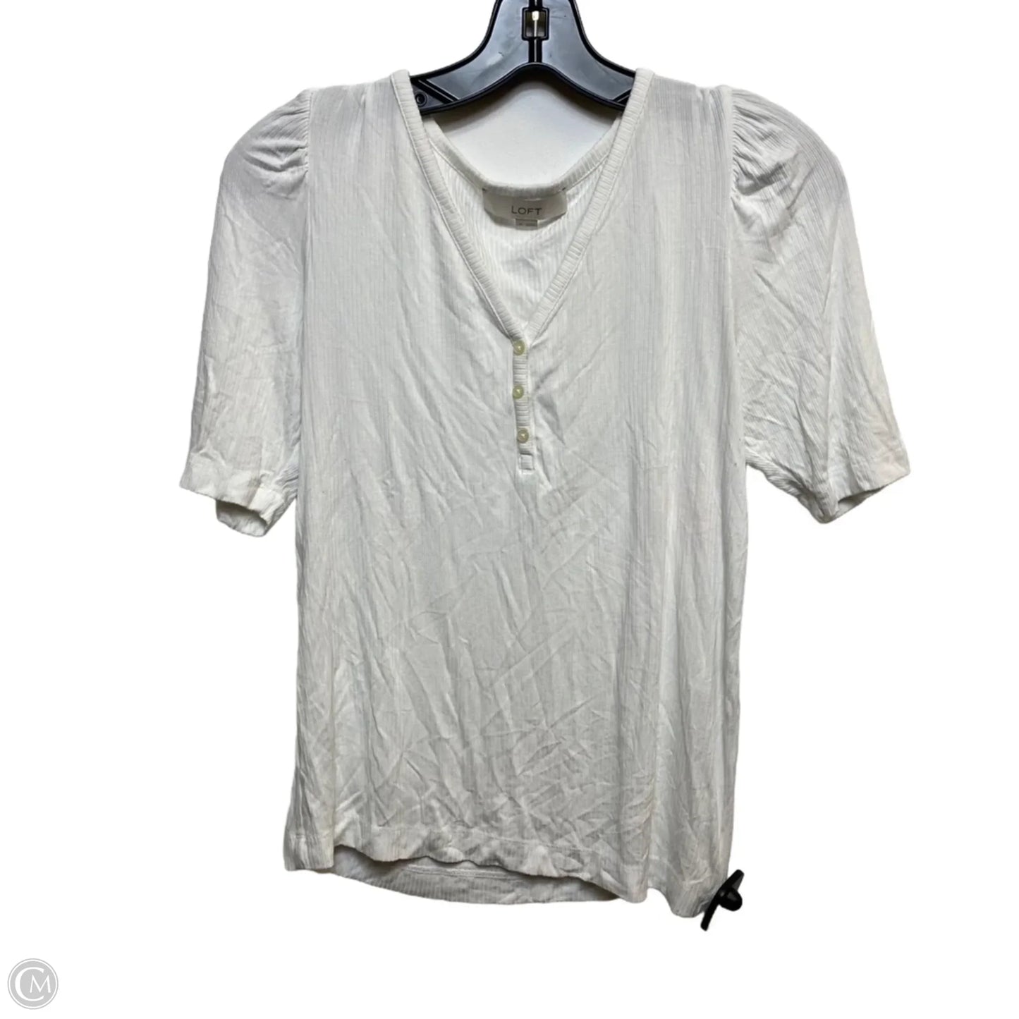 Top Short Sleeve By Loft In White, Size: M