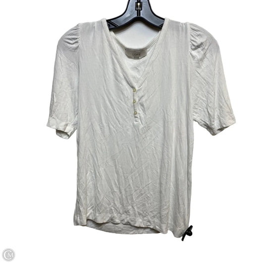 Top Short Sleeve By Loft In White, Size: M