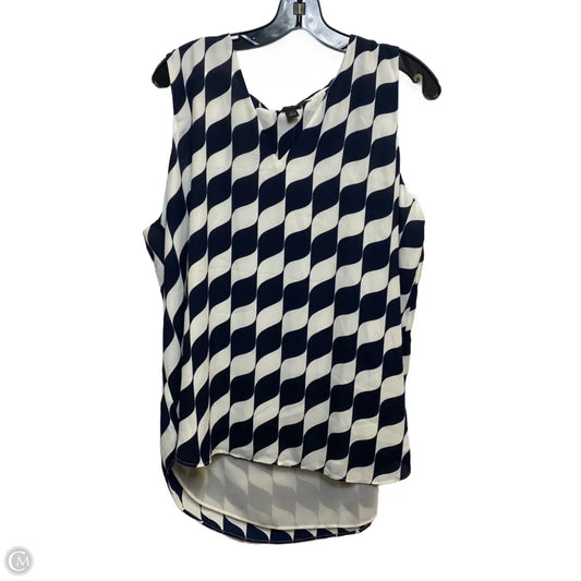 Top Sleeveless By Ann Taylor In Blue & White, Size: Xl