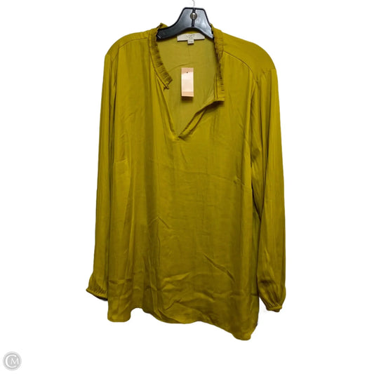 Top Long Sleeve By Loft In Chartreuse, Size: 1x