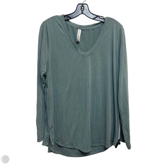 Athletic Top Long Sleeve Crewneck By Athleta In Green, Size: 1x