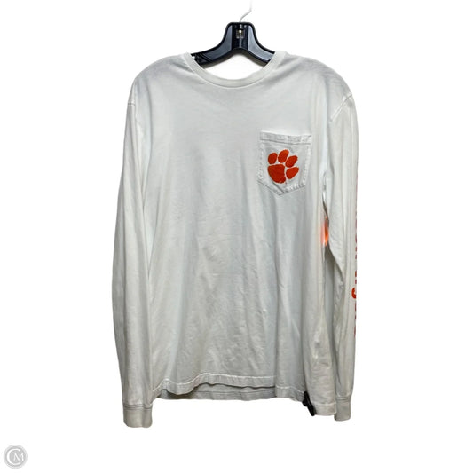 Top Long Sleeve By Champion In White, Size: L