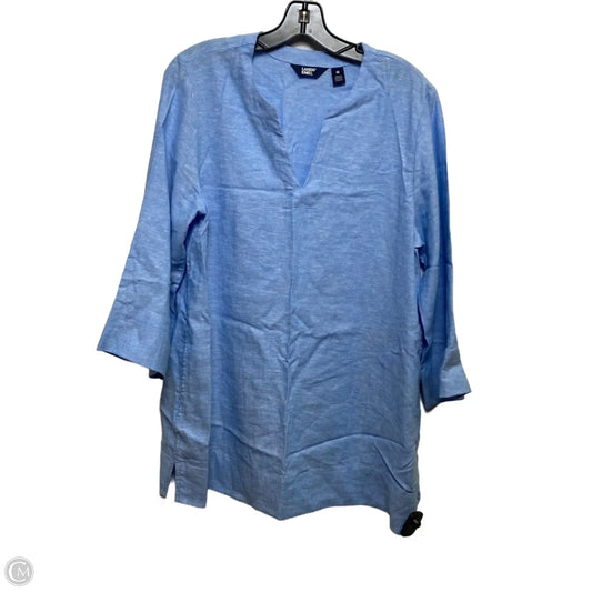 Top 3/4 Sleeve By Lands End In Blue, Size: M