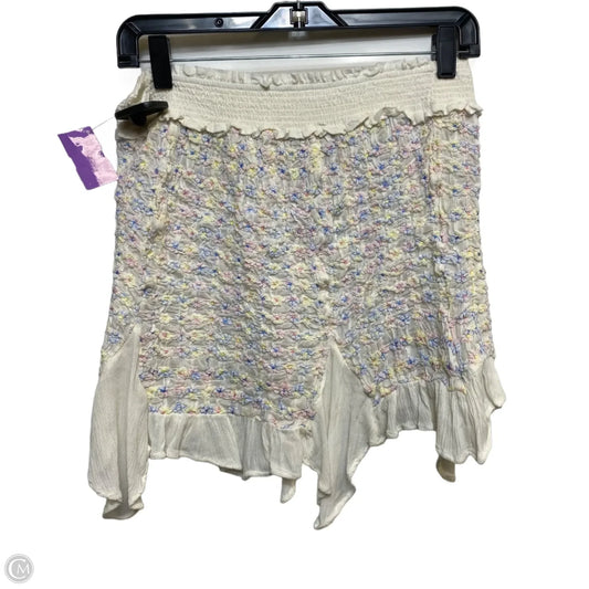 Skirt Mini & Short By Free People In Cream & Pink, Size: L