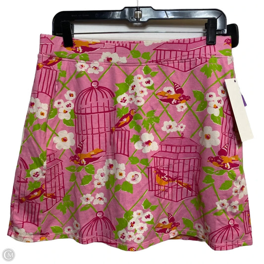 Skort Designer By Spartina In Green & Pink, Size: M
