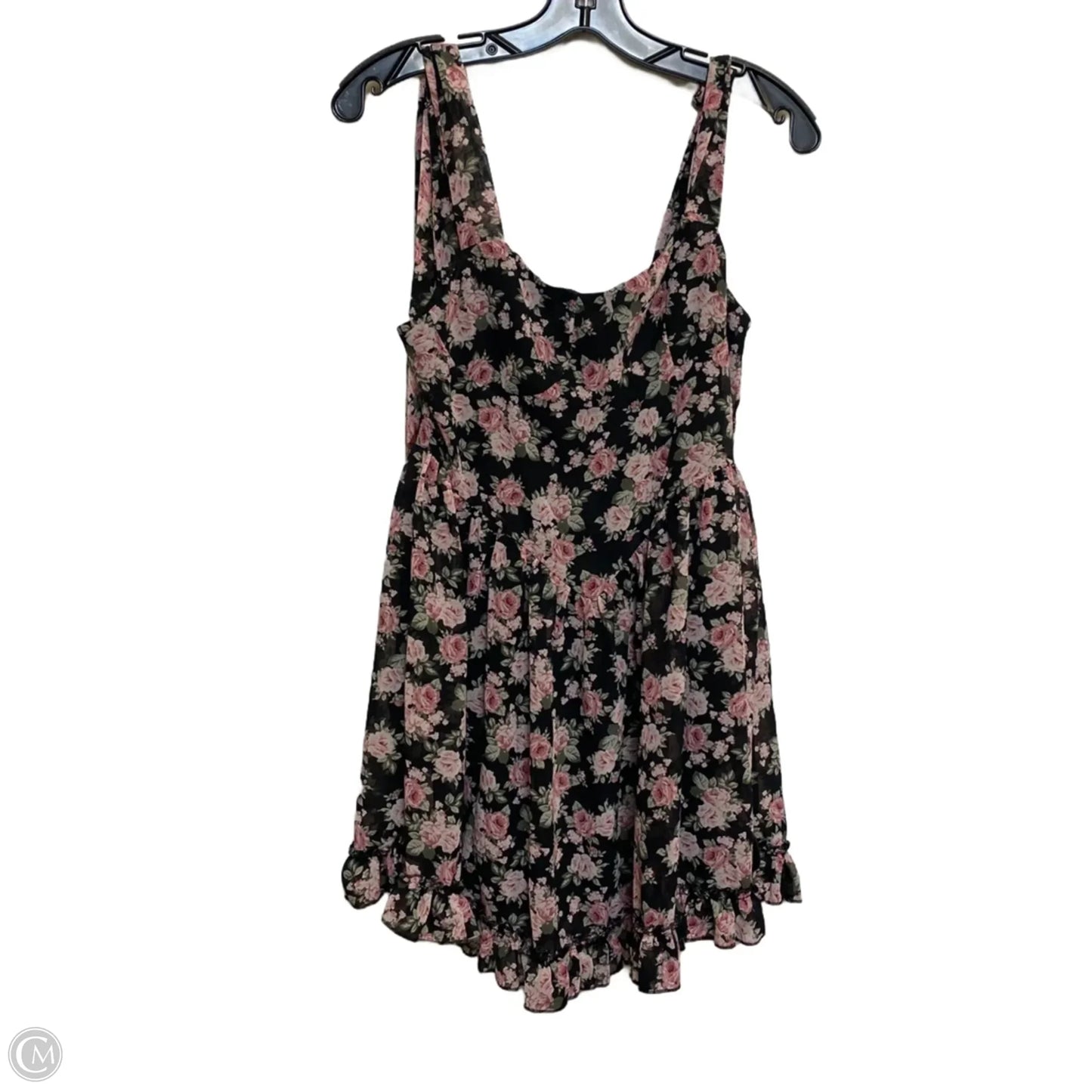 Dress Casual Short By Dazy In Black & Pink, Size: M