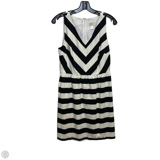 Dress Casual Midi By Loft In Black & Cream, Size: S