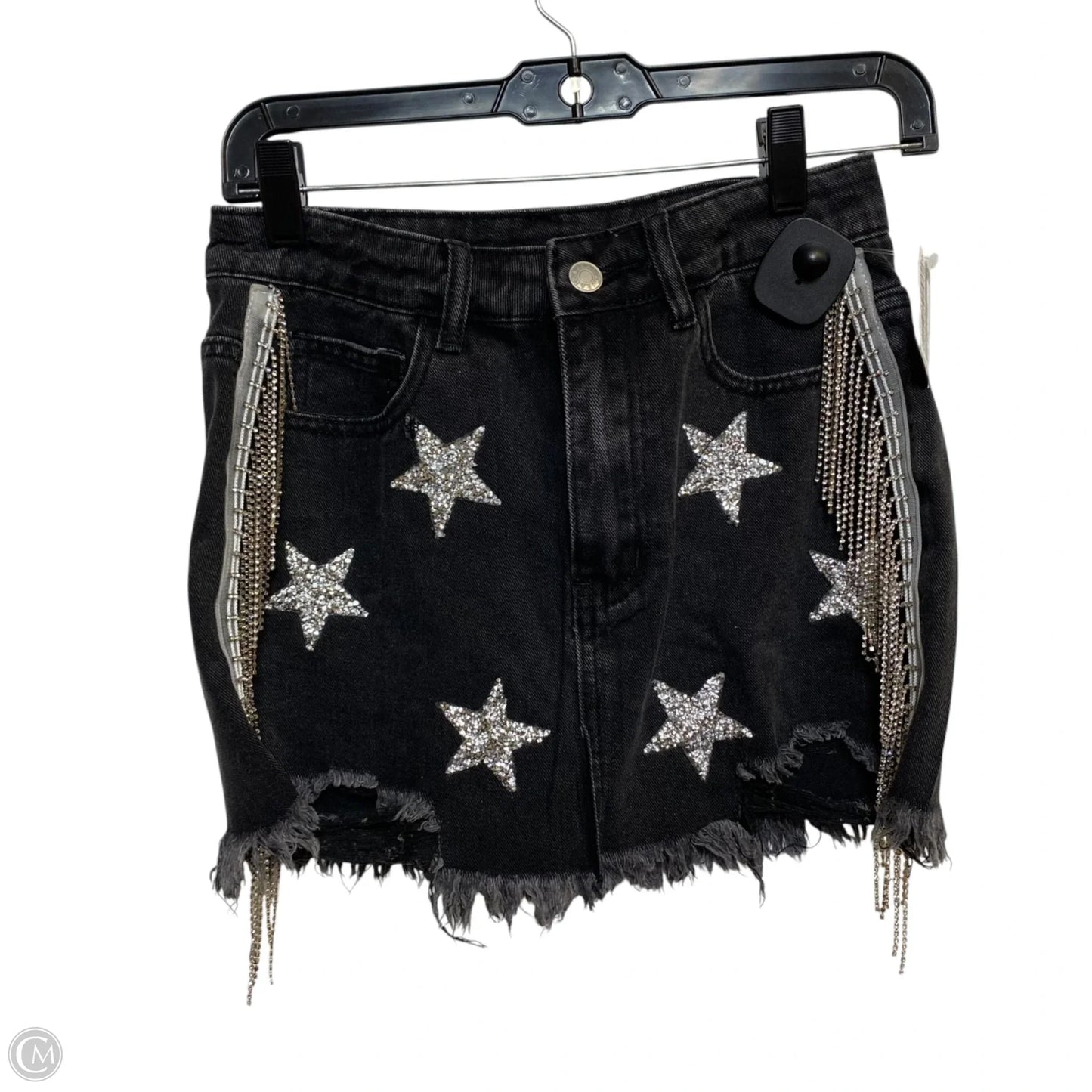 Skirt Mini & Short By Shein In Black Denim, Size: Xs
